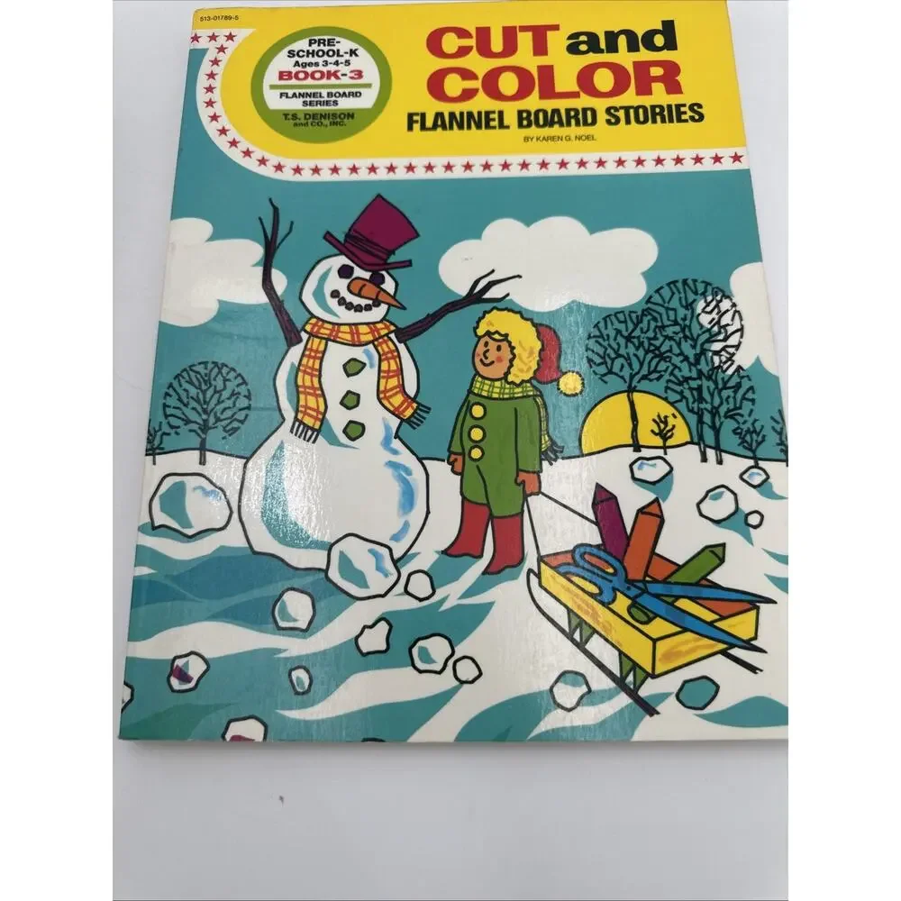 Vtg. Cut and Color Flannel Board Stories And Other Winter Theme Activity Books
